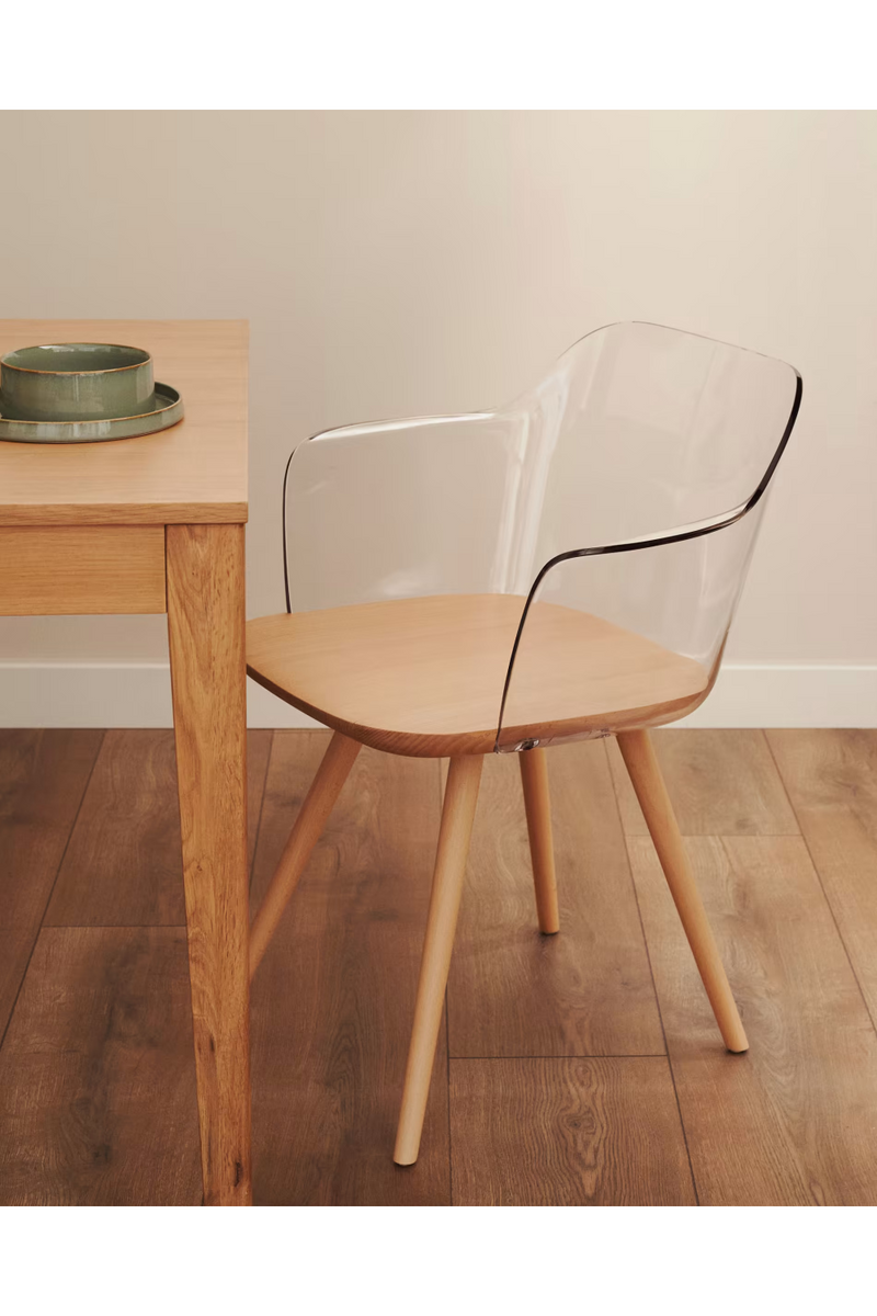 Natural Wooden Acrylic Chairs (2) | La Forma Bjrog | Woodfurniture.com