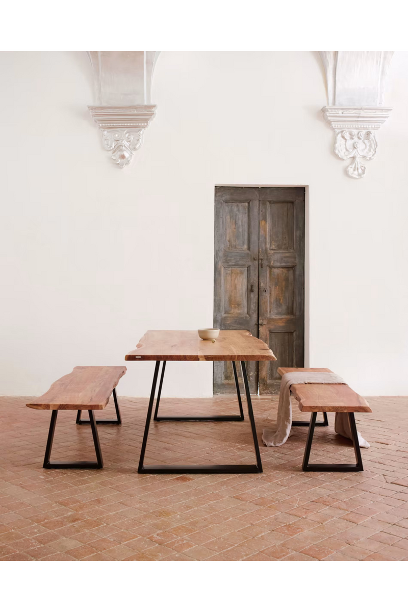 Natural Acacia Top Dining Table | La Forma Alaia | Woodfurniture.com