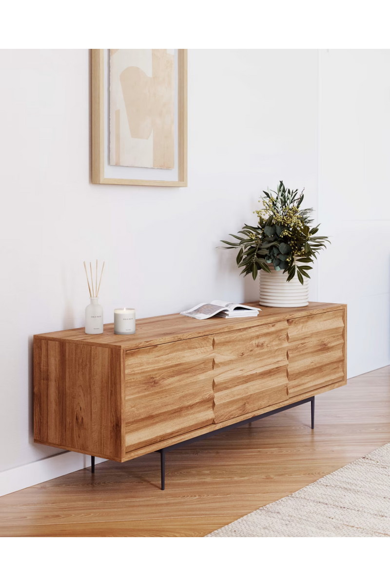 Natural Wood 3-Door TV Cabinet | La Forma Delsie
