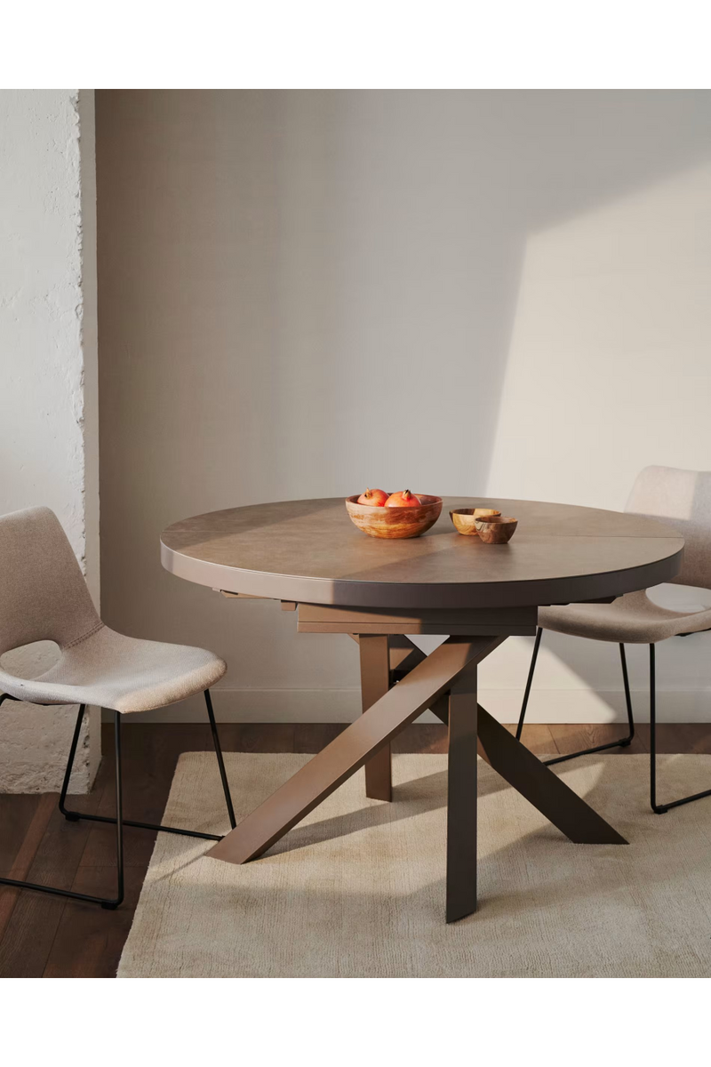 Black Round Extendable Dining Table | La Forma Vashti | Woodfurniture.com