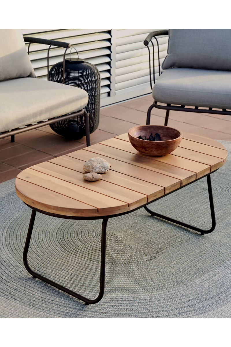 Oval Acacia Outdoor Coffee Table | La Forma Salguer | Woodfurniture.com