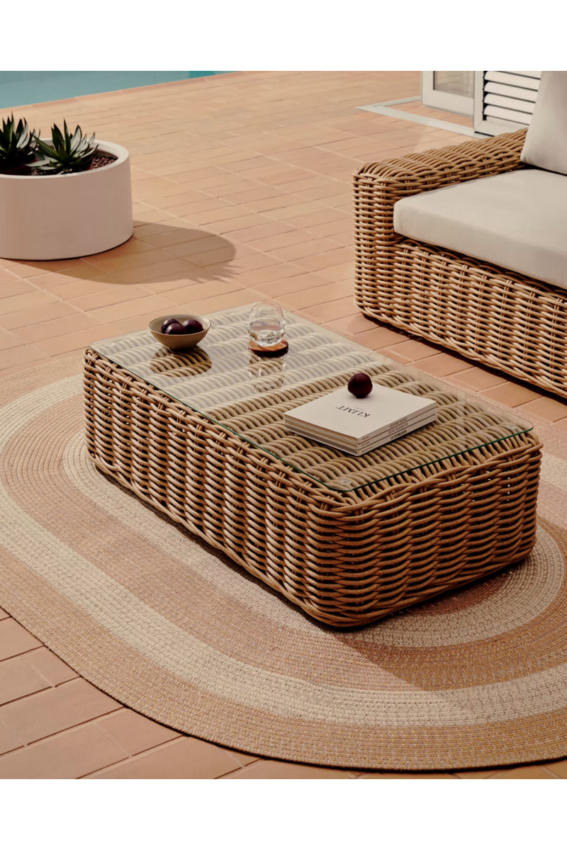 Rectangular Rattan Outdoor Coffee Table | La Forma Portlligat | Woodfurniture.com