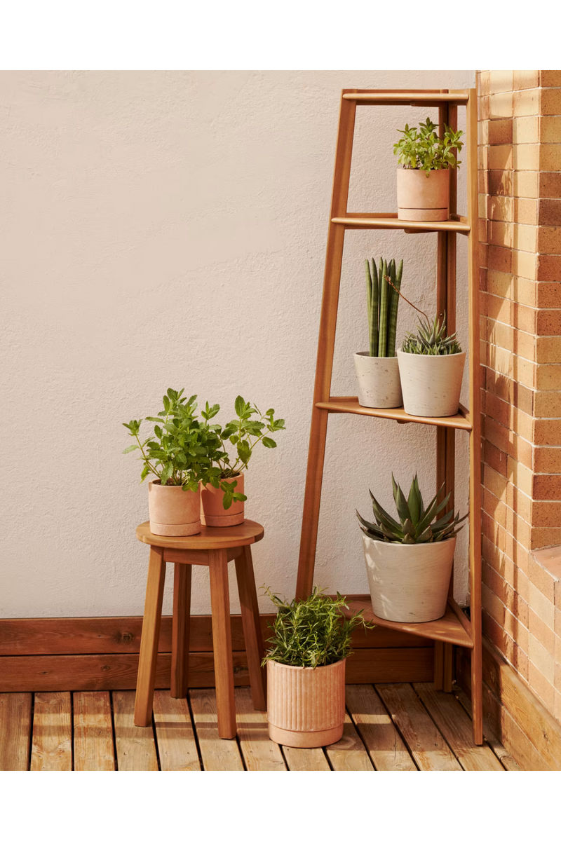 Acacia Outdoor Ladder Shelf | La Forma Victora | Woodfurniture.com