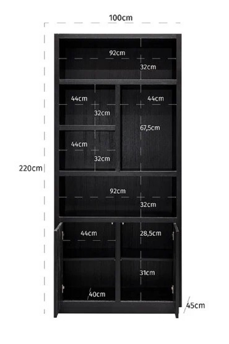 Black Oak Bookcase | OROA Oakura | Woodfurniture.com