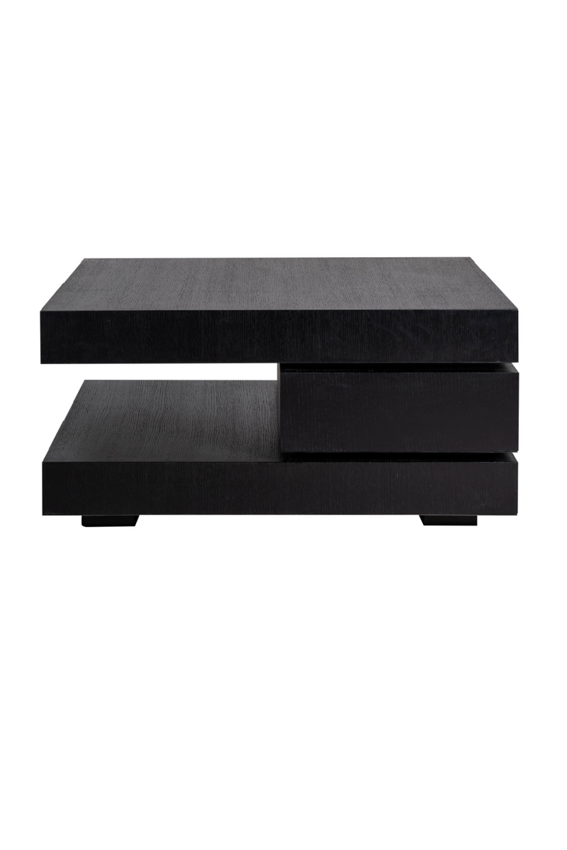 C-Shape Black Oak Coffee Table | OROA Oakura | Woodfurniture.com