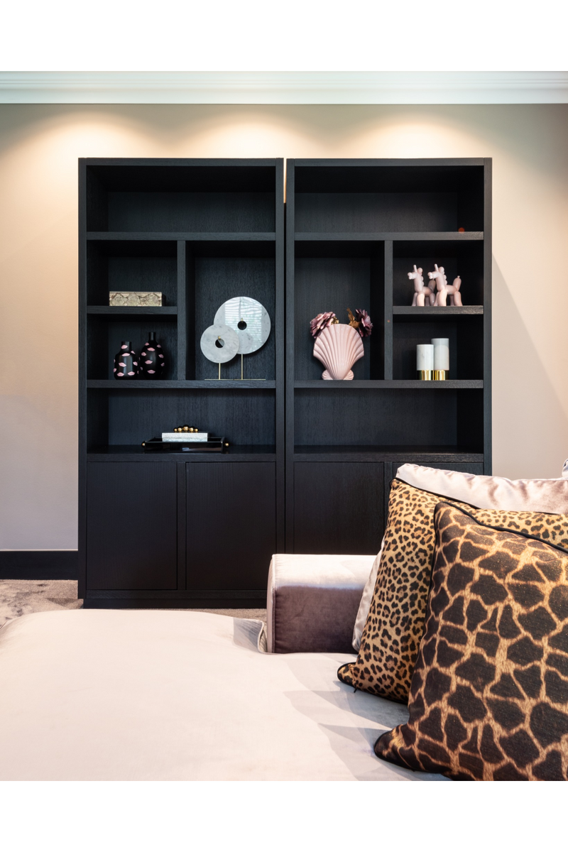 Black Wooden 2-Door Bookcase | OROA Oakura | Oroatrade.com