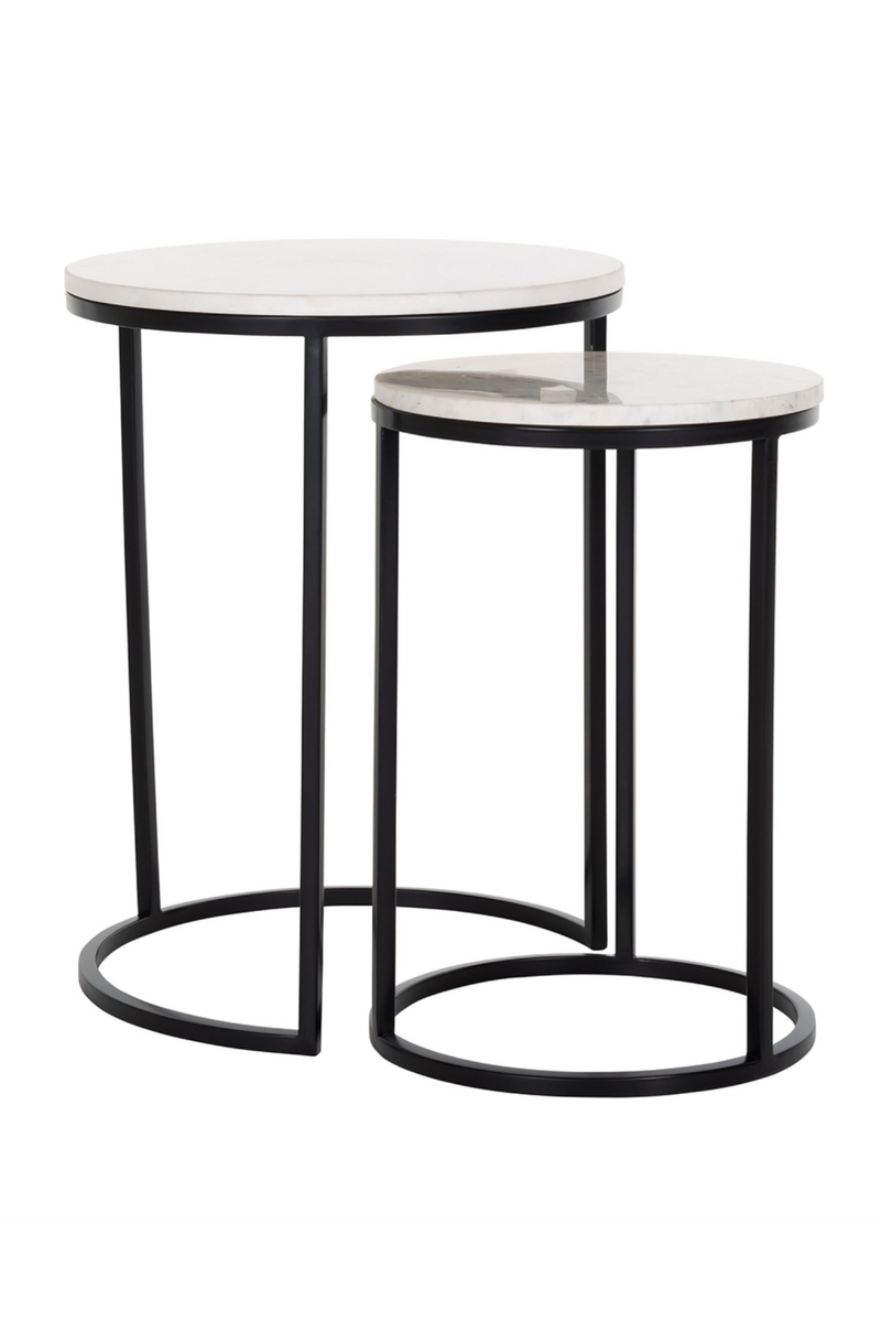 White Marble Nesting End Tables (2) | OROA Lexington | Woodfurniture.com