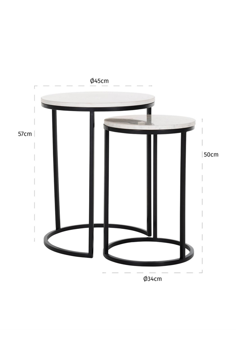 White Marble Nesting End Tables (2) | OROA Lexington | Woodfurniture.com