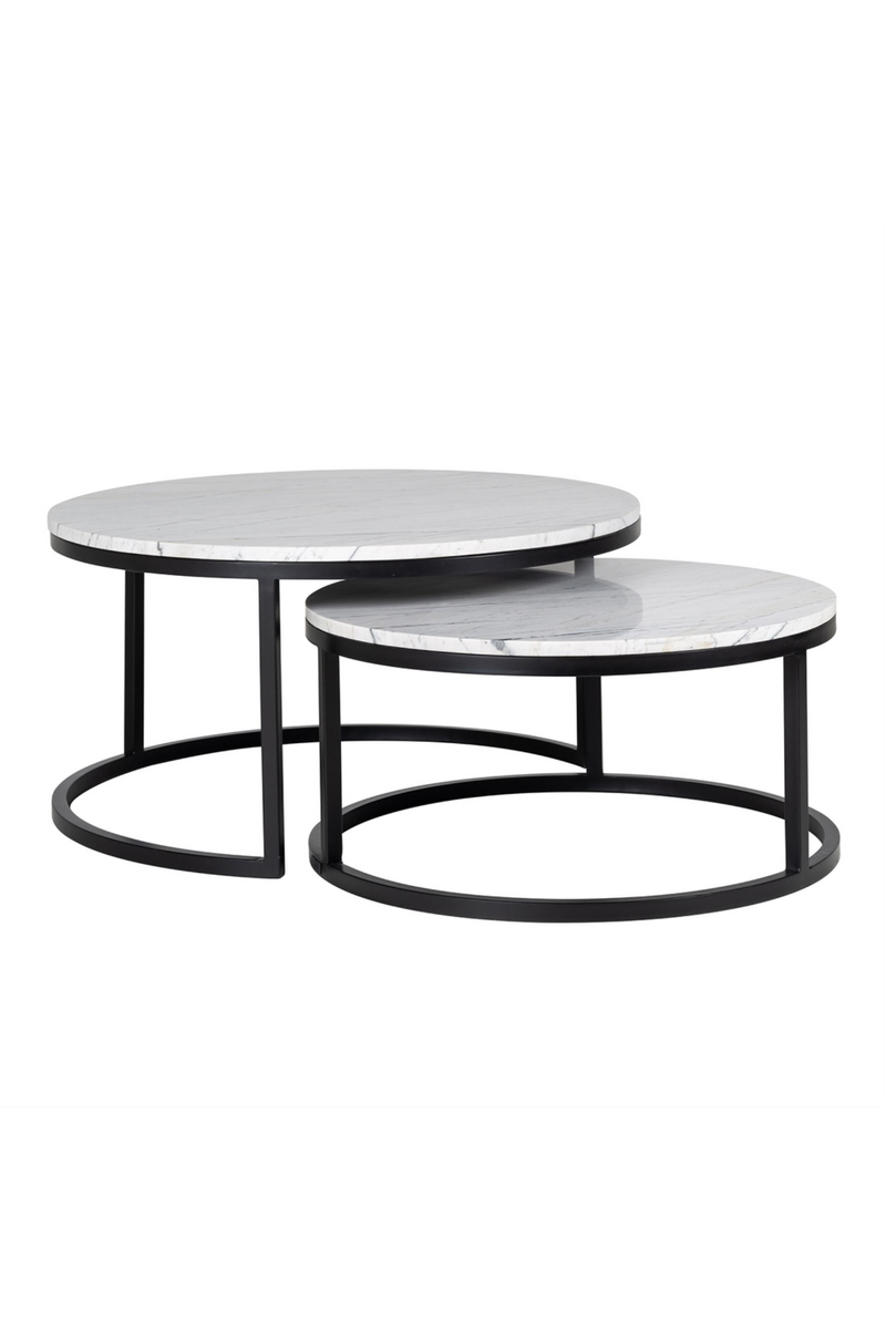 White Marble Nesting Coffee Tables (2) | OROA Lexington | Woodfurniture.com