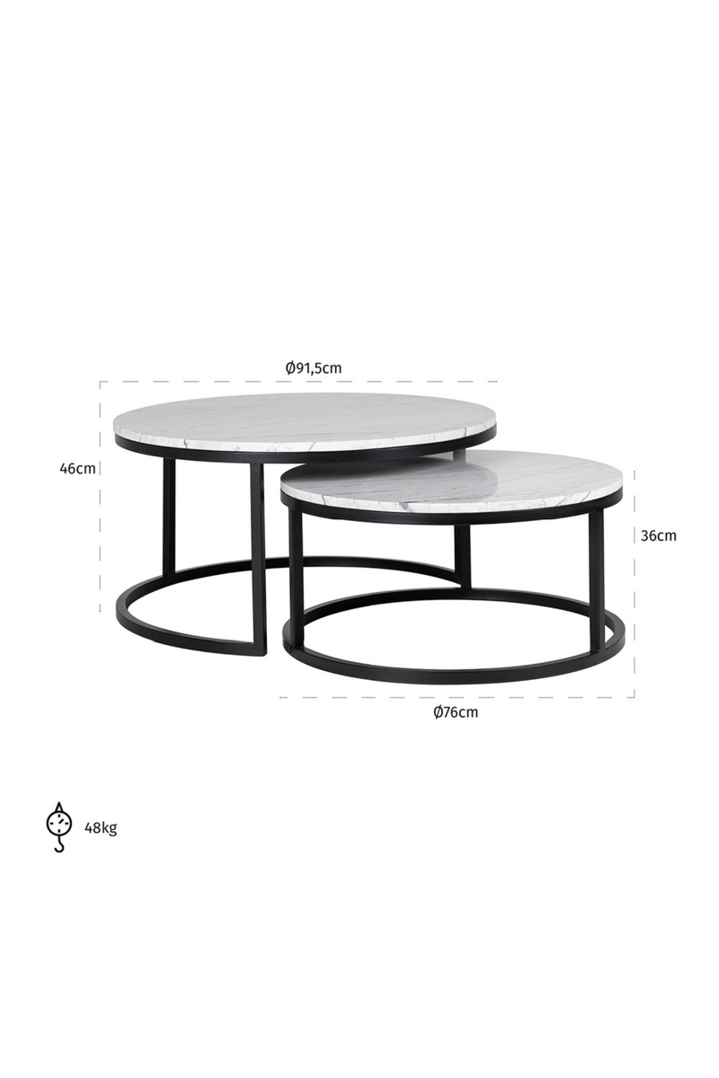 White Marble Nesting Coffee Tables (2) | OROA Lexington | Woodfurniture.com