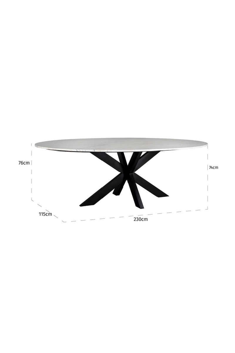 Oval Marble Dining Table | OROA Lexington | Woodfurniture.com