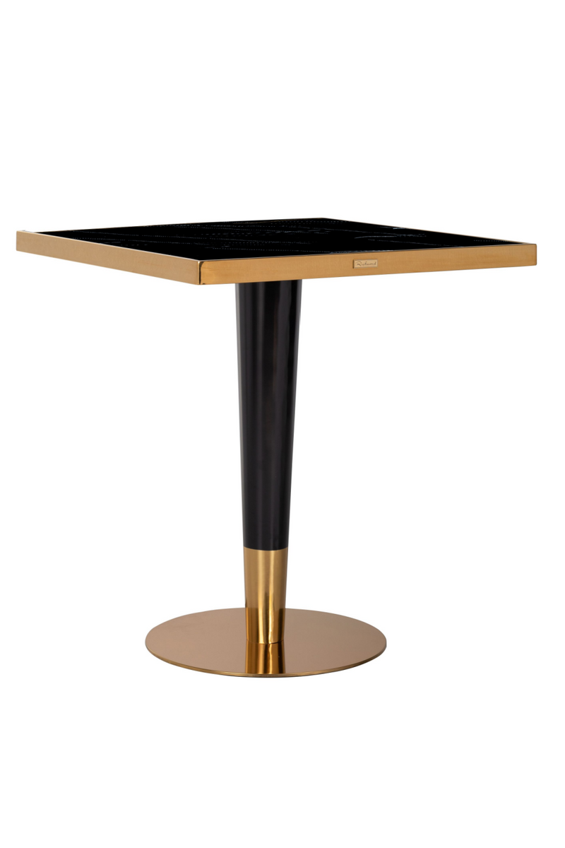 Square Black Marble Pedestal Dining Table | OROA Can Roca | Woodfurniture.com