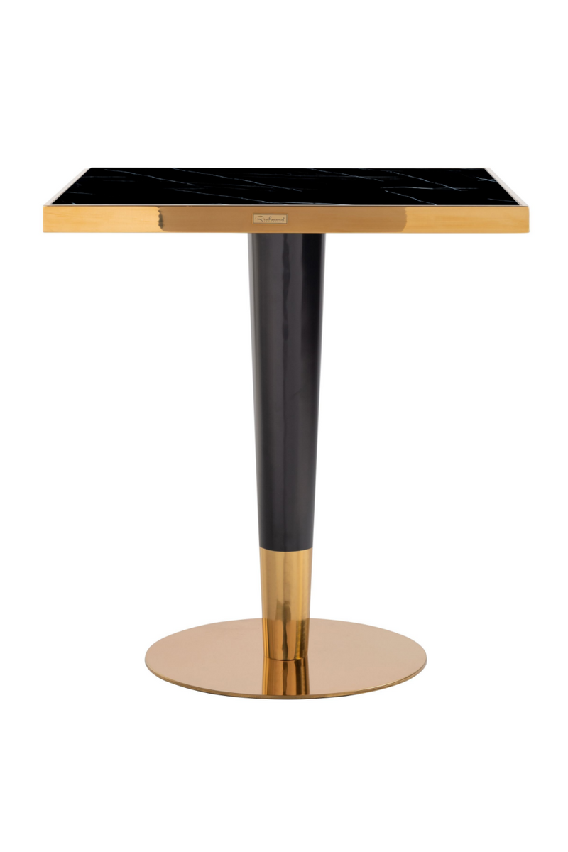 Square Black Marble Pedestal Dining Table | OROA Can Roca | Woodfurniture.com