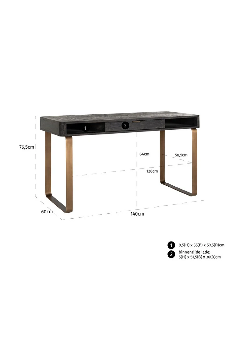 Black Modern Rustic Desk | OROA Blackbone | Woodfurniture.com