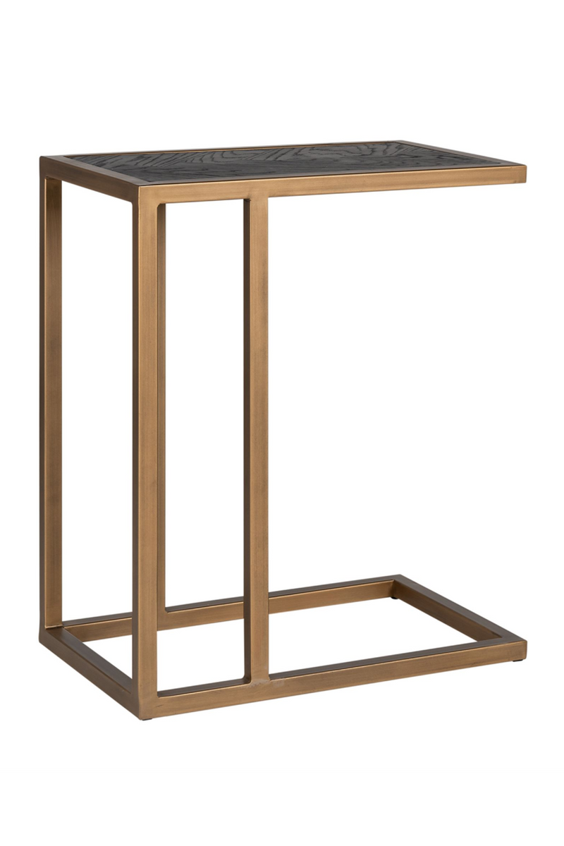 Brass Framed Oak Sofa Table | OROA Blackbone | Woodfurniture.com