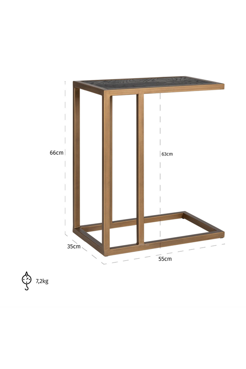 Brass Framed Oak Sofa Table | OROA Blackbone | Woodfurniture.com