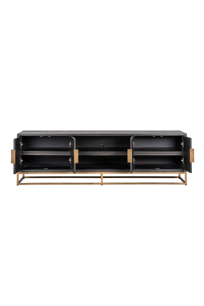 Brass Framed Oak TV Unit | OROA Blackbone | Woodfurniture.com