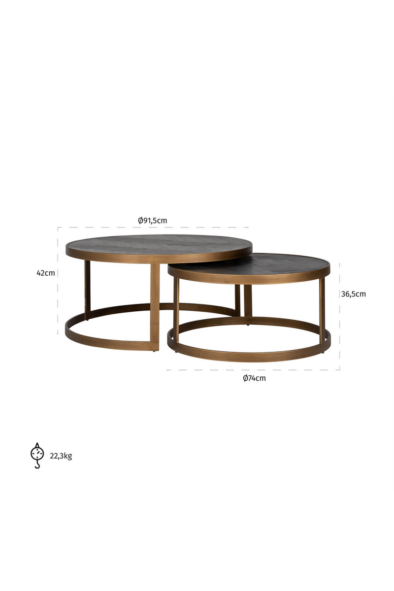 Black Oak Nested Coffee Tables (2) | OROA Blackbone | Woodfurniture.com