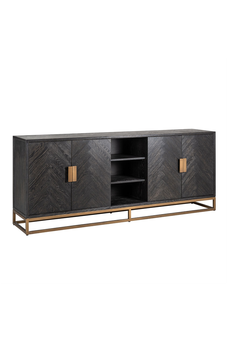 Brass Accent Oak Sideboard | OROA Blackbone | Woodfurniture.com