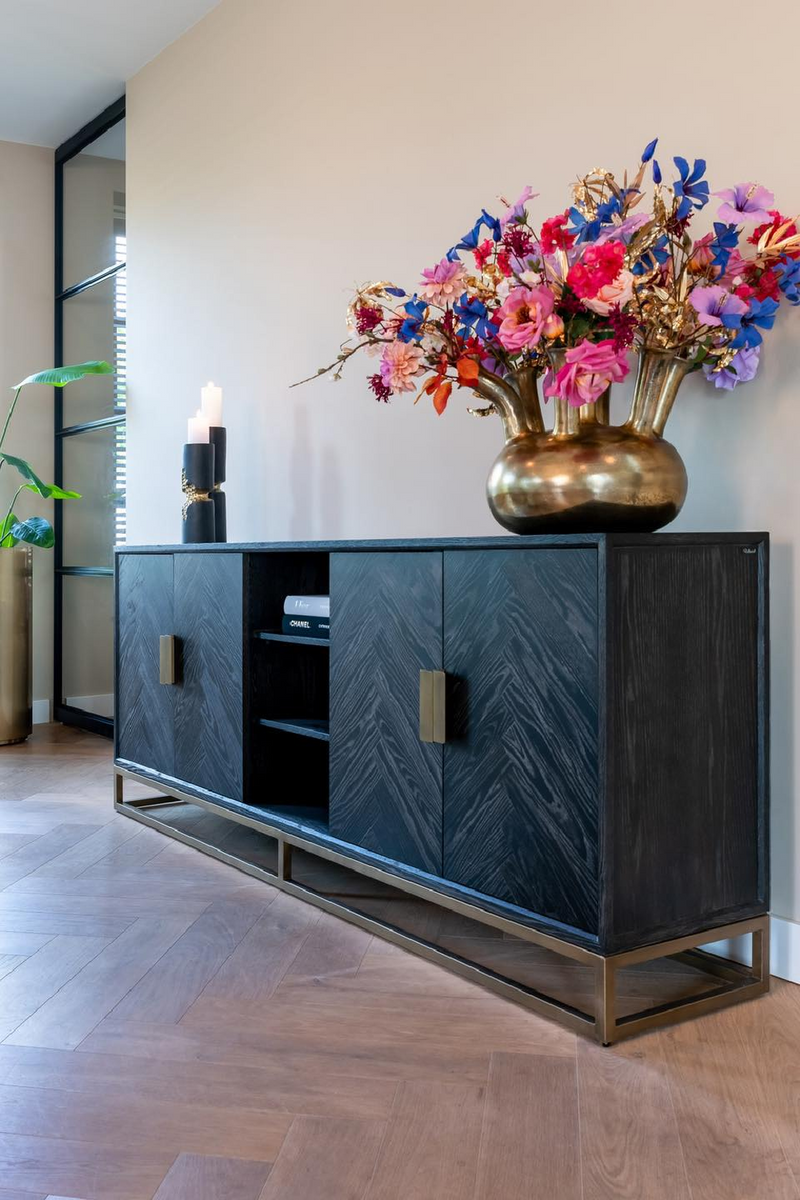 Brass Accent Oak Sideboard | OROA Blackbone | Woodfurniture.com