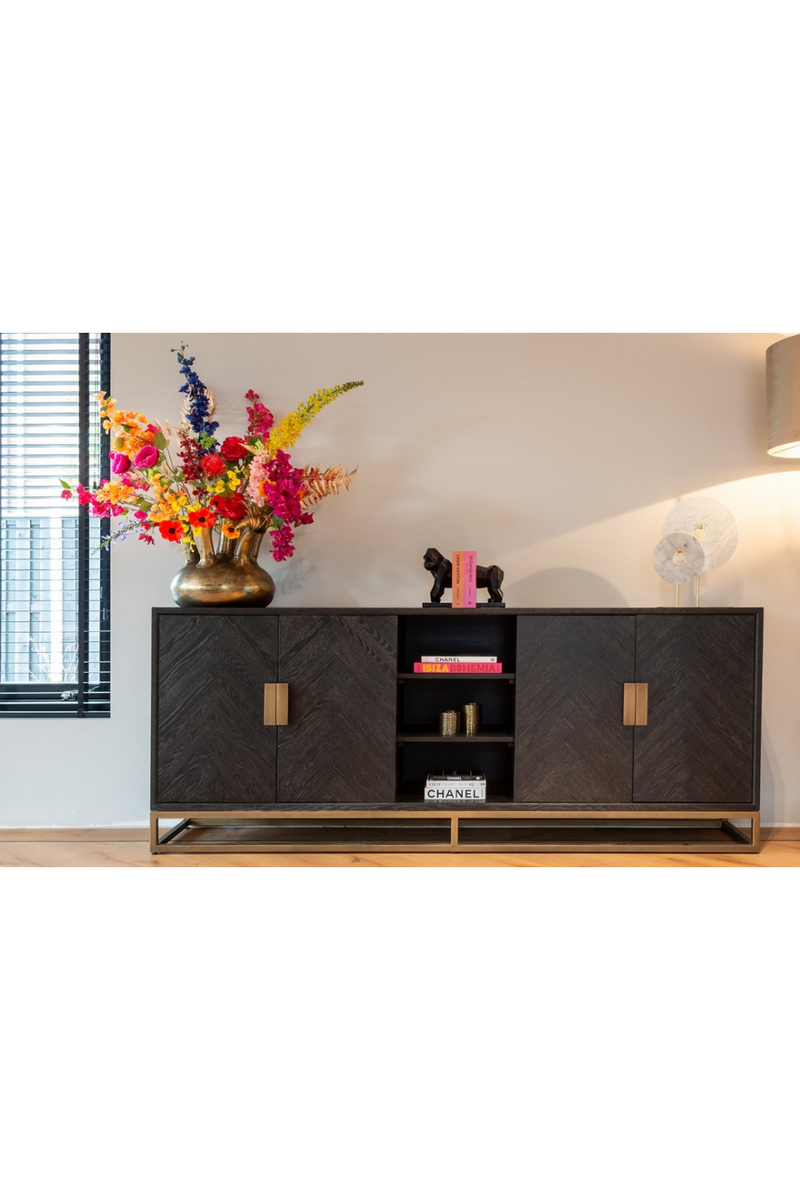 Brass Accent Oak Sideboard | OROA Blackbone | Woodfurniture.com