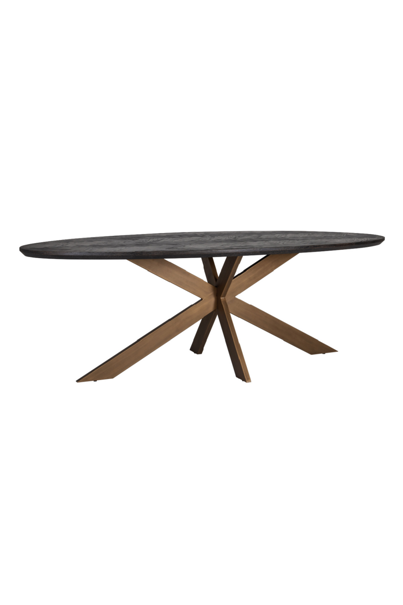 Oval Black Oak Dining Table | OROA Blackbone | Woodfurniture.com