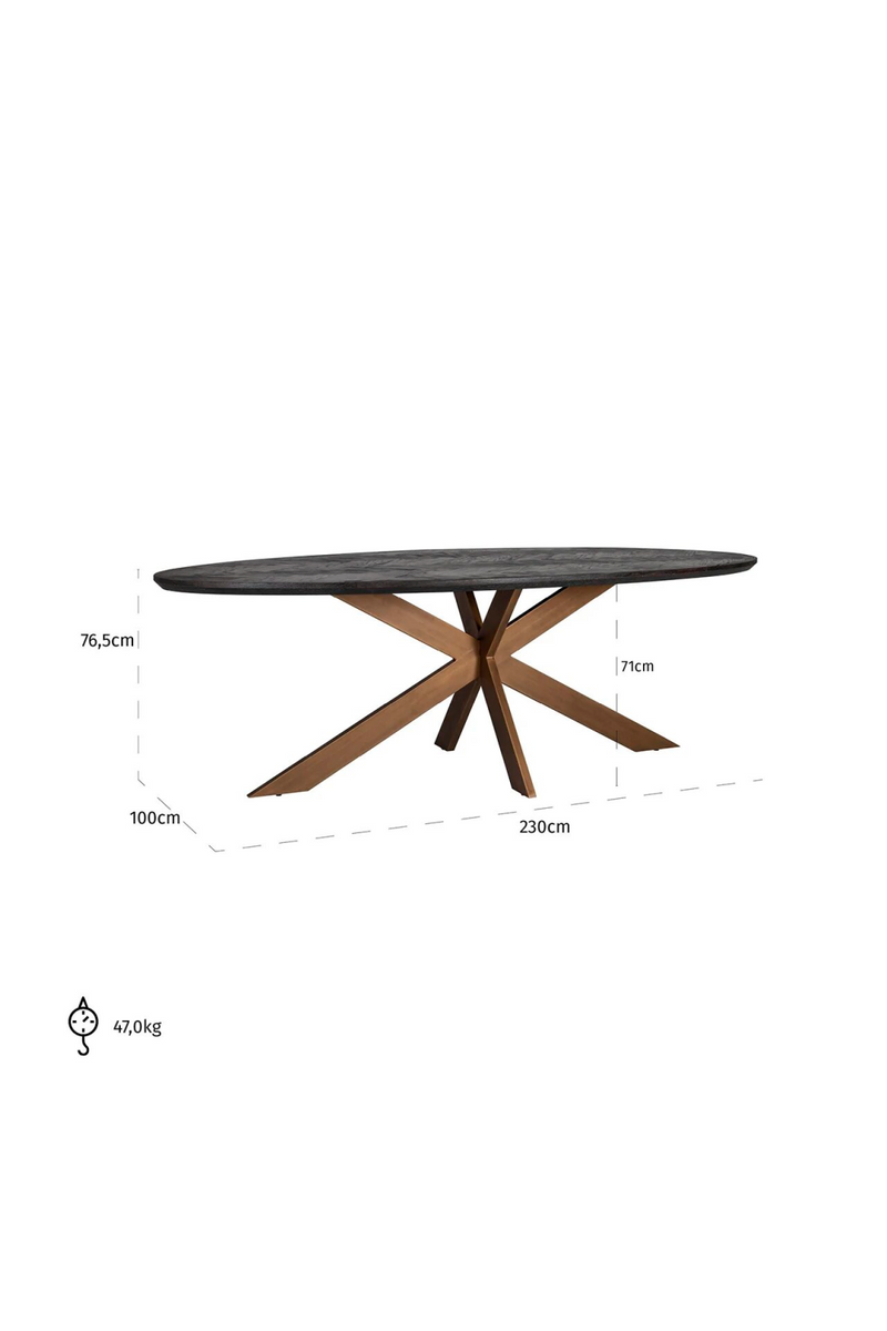 Oval Black Oak Dining Table | OROA Blackbone | Woodfurniture.com