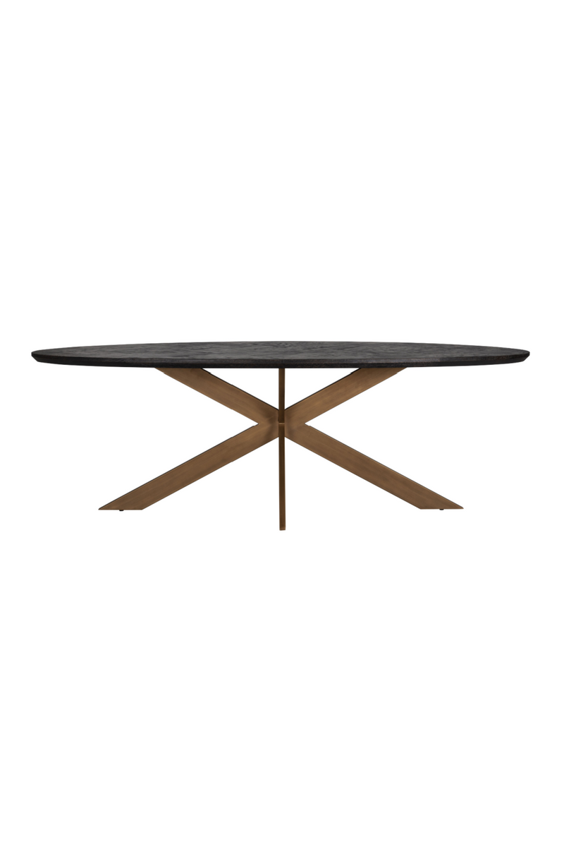 Oval Black Oak Dining Table | OROA Blackbone | Woodfurniture.com