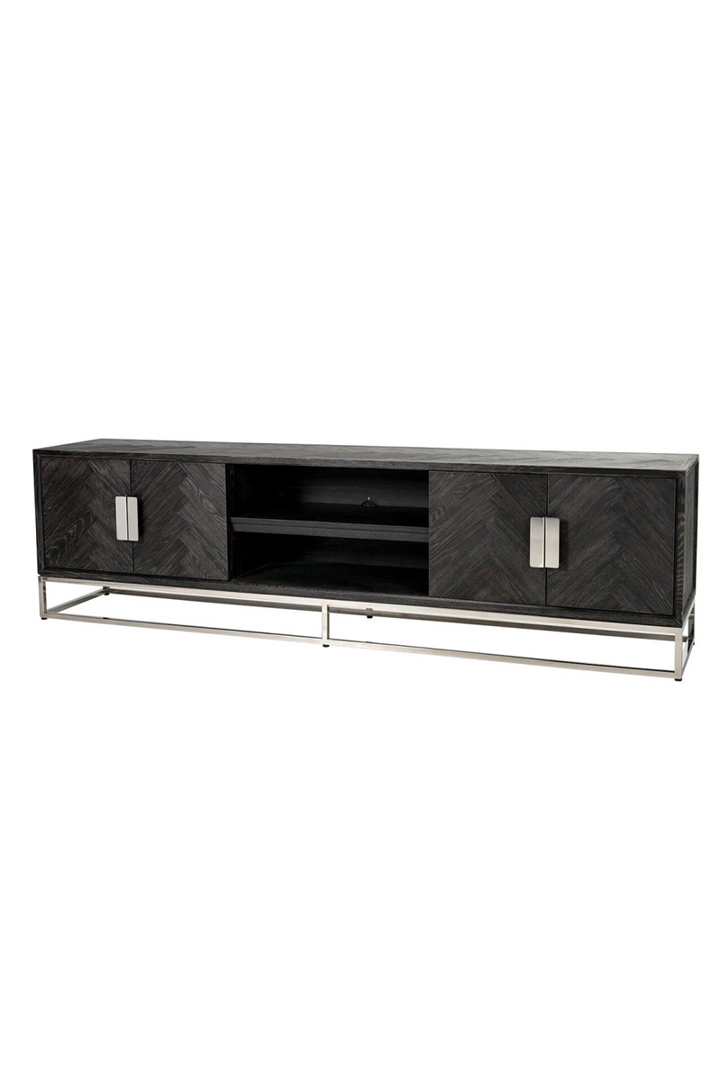 Black Oak 4 Door TV Sideboard | OROA Blackbone | Woodfurniture.com