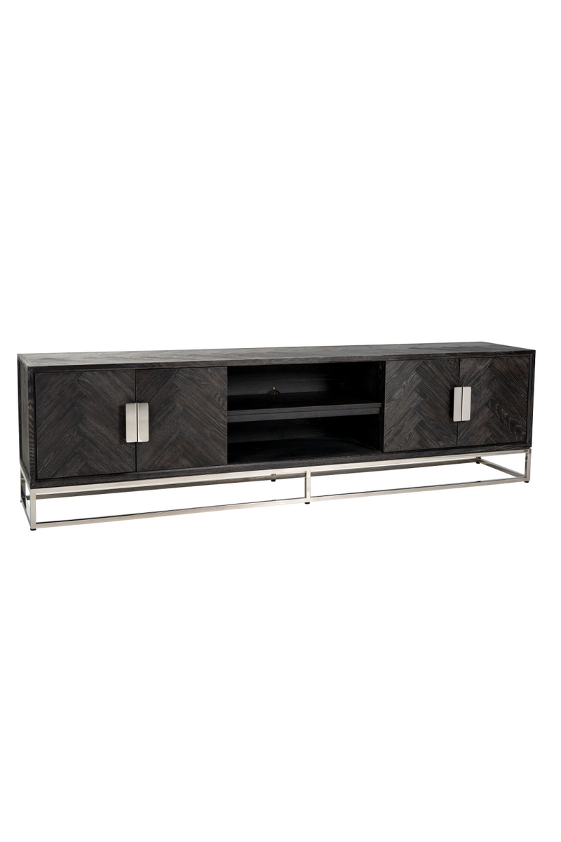 Black Oak 4 Door TV Sideboard | OROA Blackbone | Woodfurniture.com