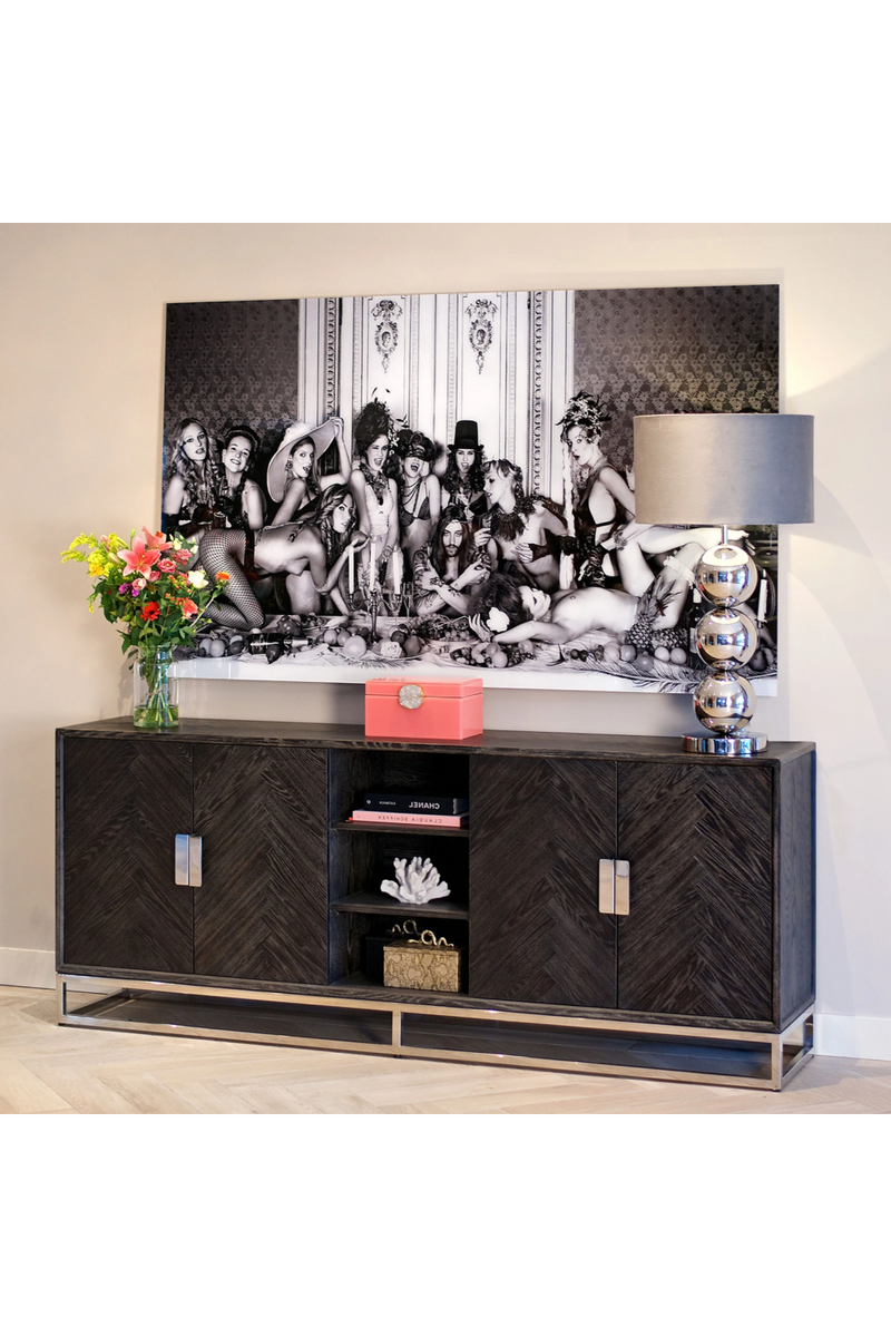 Black Oak Chevron Sideboard | OROA Blackbone | Woodfurniture.com