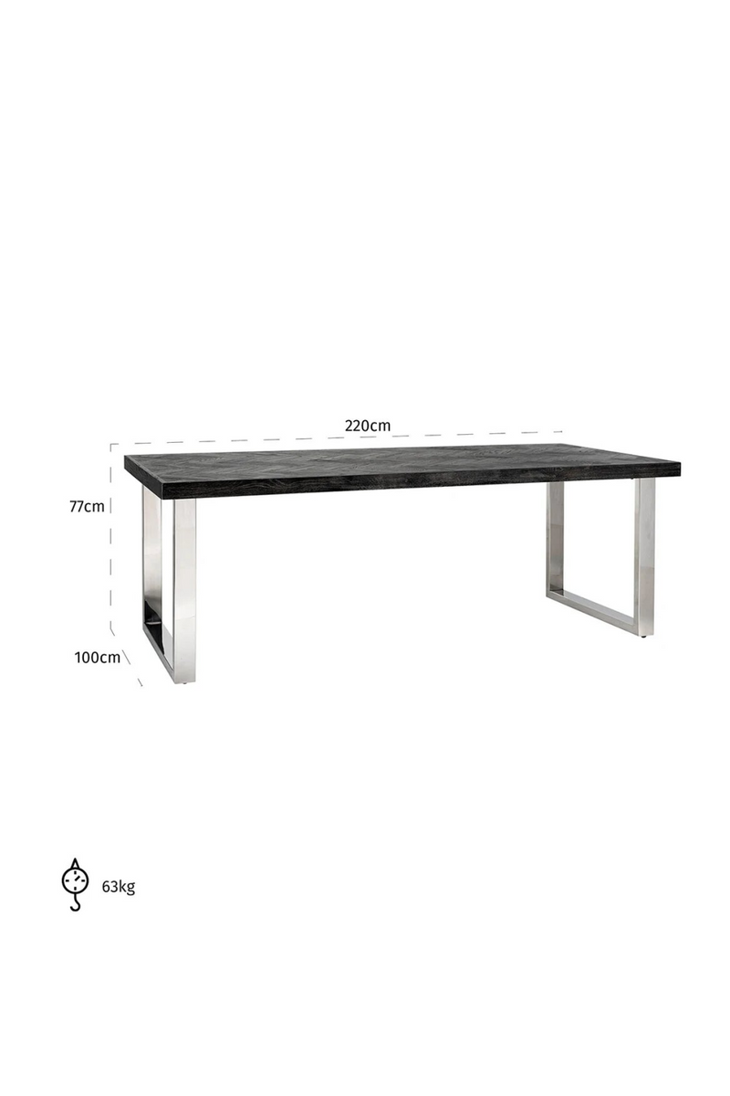 Wooden Silver Dining Table L | OROA Blackbone | Woodfurniture.com