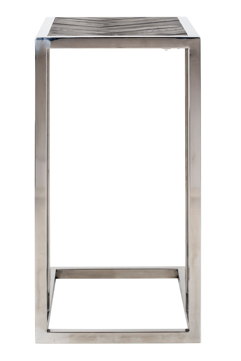 Silver Framed Wooden Side Table | OROA Blackbone | Woodfurniture.com