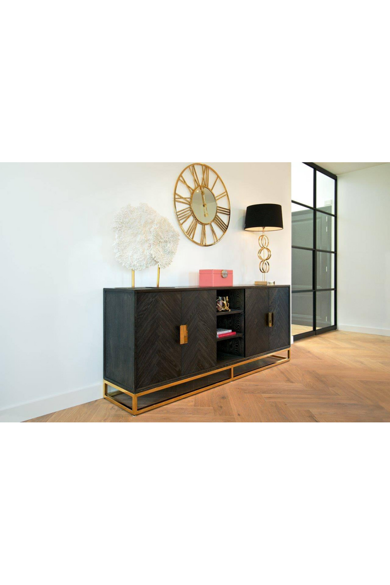 Herringbone Oak Modern Sideboard | OROA Blackbone | Woodfurniture.com