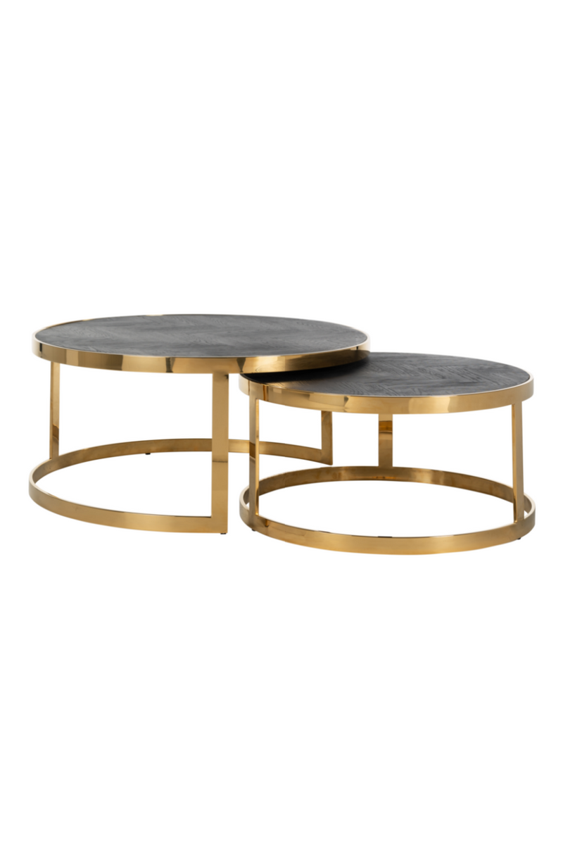 Round Gold Nesting Coffee Table | OROA Blackbone | Woodfurniture.com