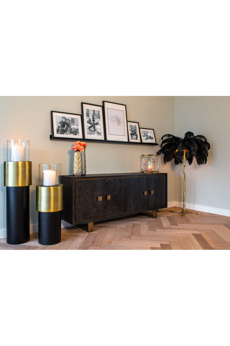 Black Oak Gold Accent Sideboard | OROA Hunter | Woodfurniture.com