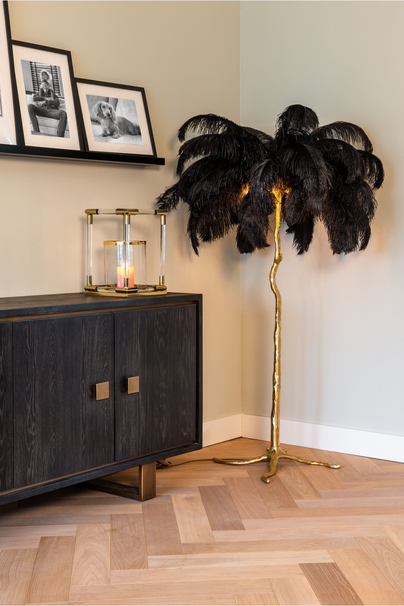 Black Oak Gold Accent Sideboard | OROA Hunter | Woodfurniture.com