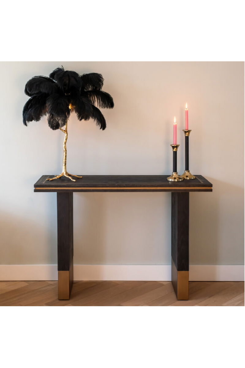 Black Oak Veneer Console Table | OROA Hunter | Woodfurniture.com