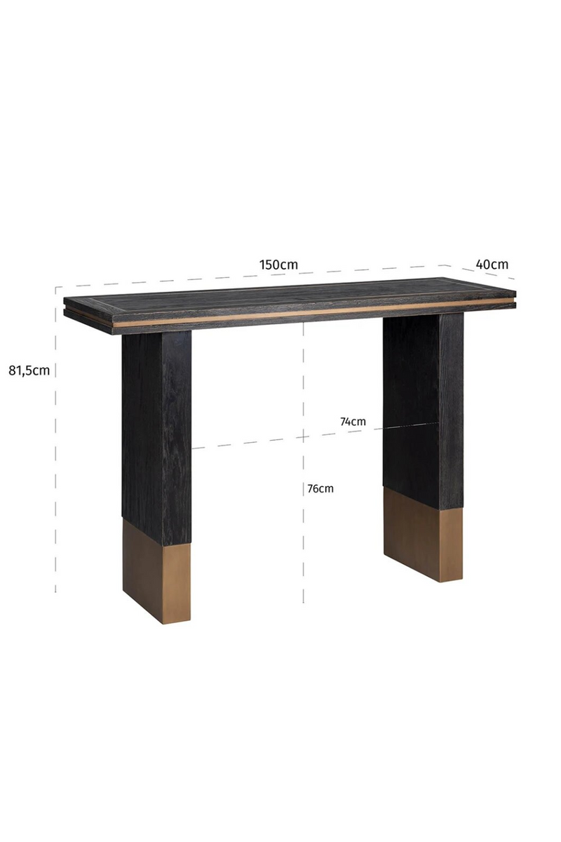 Black Oak Veneer Console Table | OROA Hunter | Woodfurniture.com