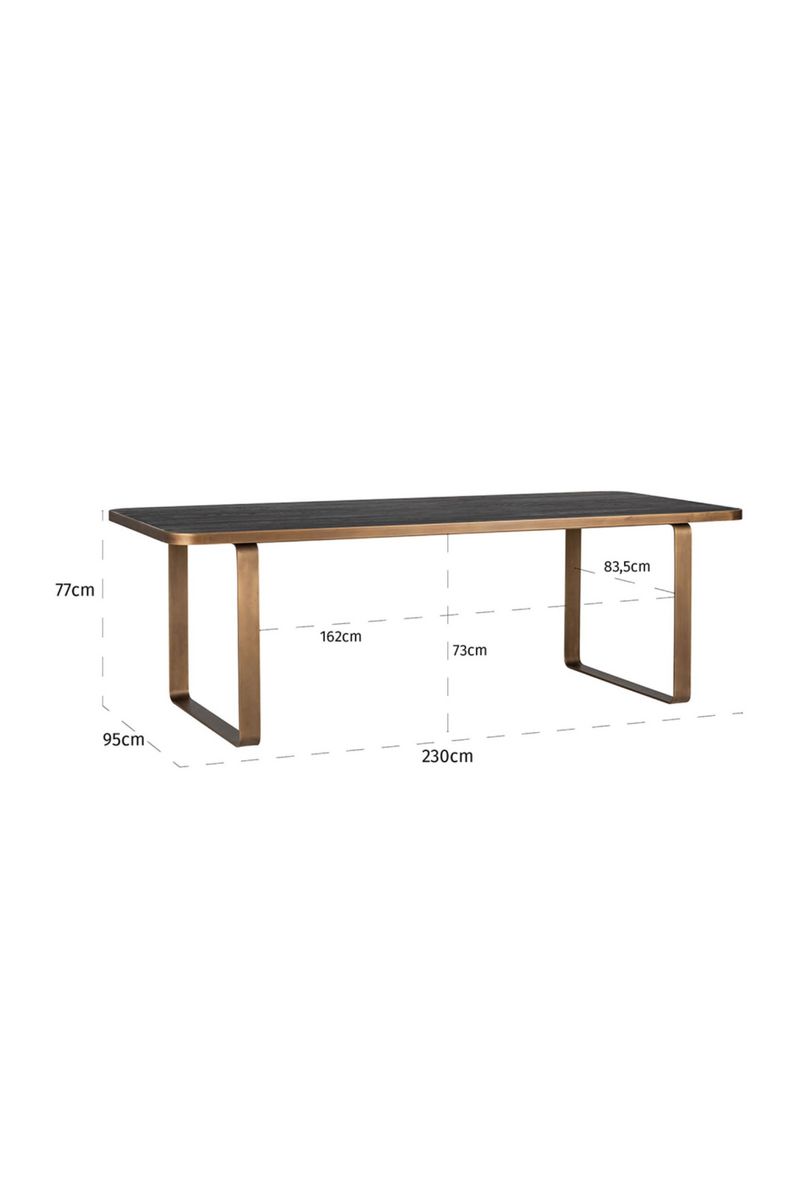 Gold Framed Oak Dining Table | OROA Hunter | woodfurniture.com