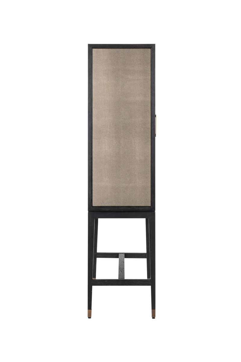 Wood Framed Leather Bar Cabinet | OROA Bloomingville  | Woodfuniture.com