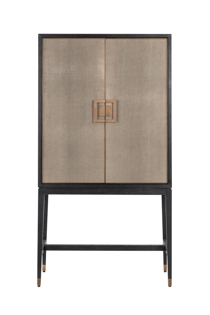 Wood Framed Leather Bar Cabinet | OROA Bloomingville  | Woodfuniture.com