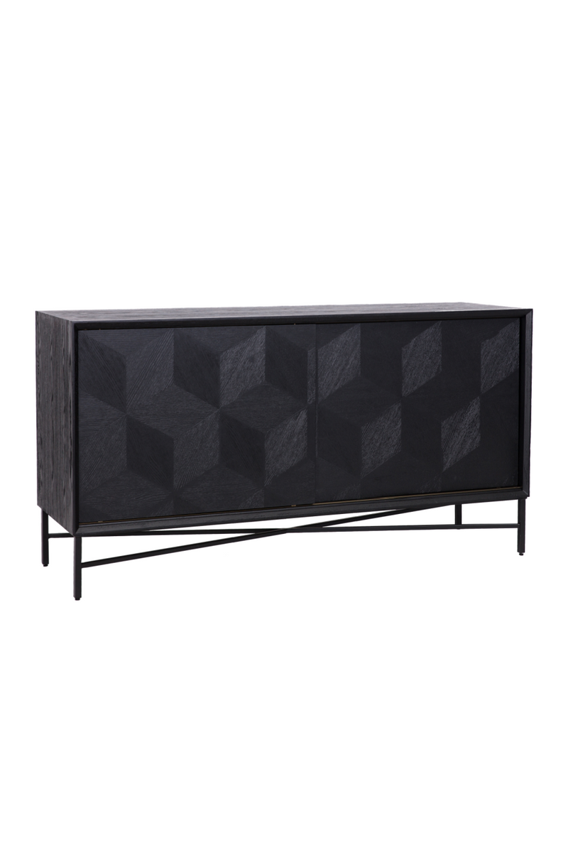 Black Oak Sliding Door Sideboard | OROA Blax | Woodfurniture.com