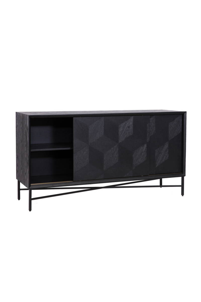 Black Oak Sliding Door Sideboard | OROA Blax | Woodfurniture.com