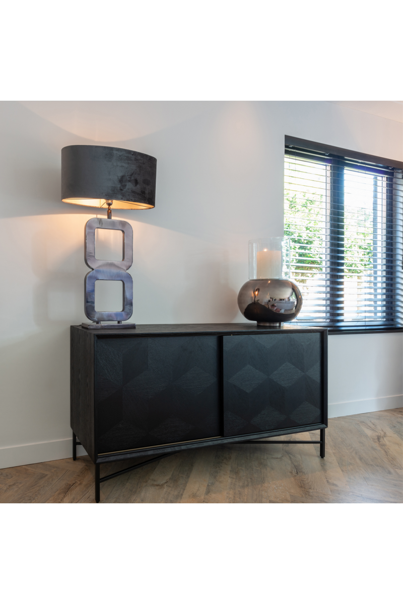 Black Oak Sliding Door Sideboard | OROA Blax | Woodfurniture.com