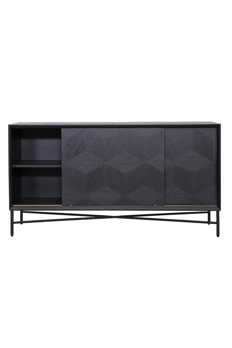 Black Oak Sliding Door Sideboard | OROA Blax | Woodfurniture.com