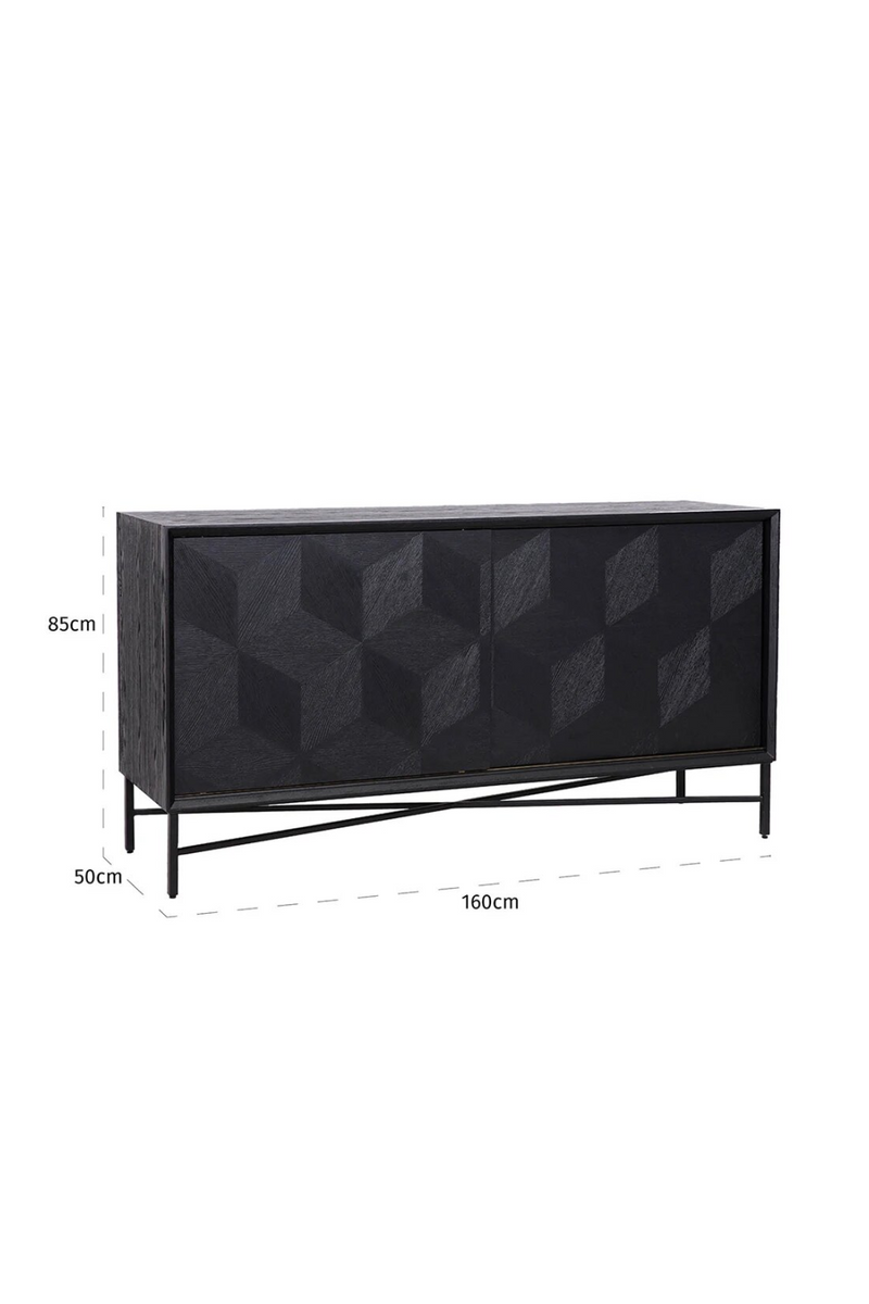 Black Oak Sliding Door Sideboard | OROA Blax | Woodfurniture.com