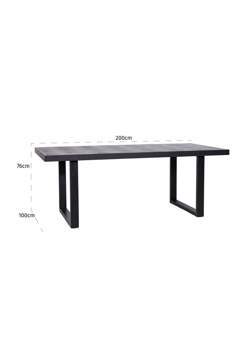 Black Oak U-Leg Dining Table M | OROA Blax | Woodfurniture.com