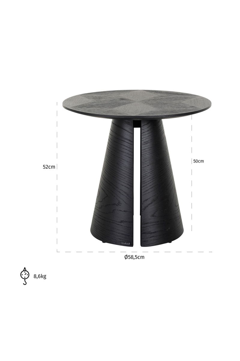 Black Oak Pedestal End Table | OROA Blax | Woodfurniture.com