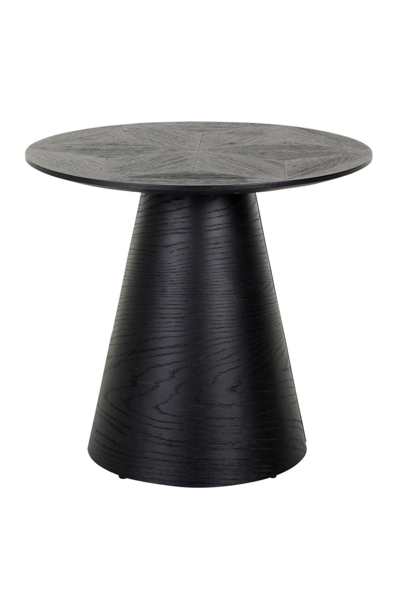 Black Oak Pedestal End Table | OROA Blax | Woodfurniture.com